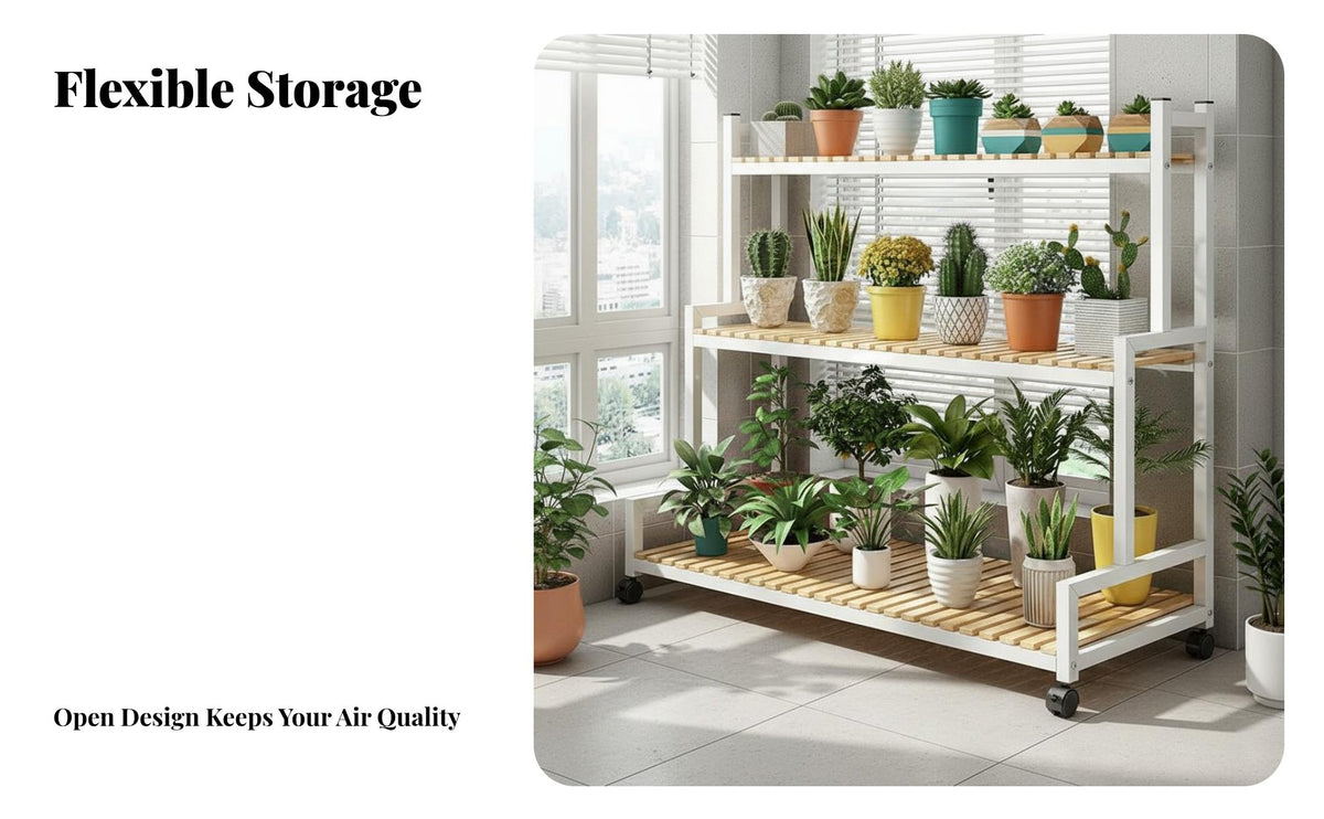 Multi-Tier Plant Stand Space Saving Multi-Level Flower Pot Holder Indoor & Outdoor Use Stepped Flower Rack for Living Room, Balcony, Office