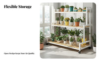 Multi-Tier Plant Stand Space Saving Multi-Level Flower Pot Holder Indoor & Outdoor Use Stepped Flower Rack for Living Room, Balcony, Office