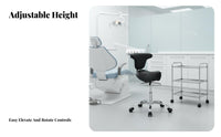 Ergonomic Design Saddle Chair Adjustable Height Wheeled Saddle Stool 360° Swivel Professional Seating Rolling Casters for Beauticians, Medical Professionals Artists, Medical Facility, Salon, Studio, Workshop