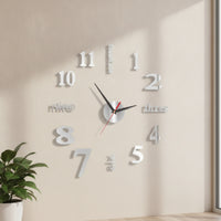 DIY Wall Clock Glow in the Dark Luminous Wall Clock Frameless 3D for Renters, Living Room, Bedroom