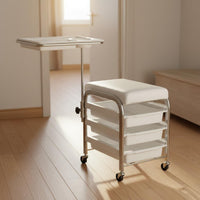 Pedicure Cart Stool Movable Pedicure Trolley Top Tray Nail Trolley for Beauticians