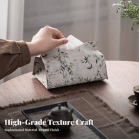 Cloth Tissue Box Cover Elegant Design Brocade Tissue Pouch Easy to Refill Chinese Design Napkin Holder for Tea Lovers, Living Room, Car, Office