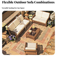 4 Pieces Weather-Resistant 4-Piece Sofa and Table Set Wickerand design Weave 4-Piece Woven Sofa Set Handwoven characteristics outdoordoor Furniture Water pads for Guesthouse Owners, Hotel Managers, Balcony, Courtyard, beside the pool, Backyard