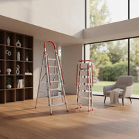 Stainless Steel Step Ladder Foldable Multi-Tiered Household Ladder Space Saving