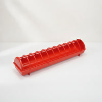 Fowl Feeding Trough Easy to Clean Chicken Feeder with Basin Low-Profile for Coop