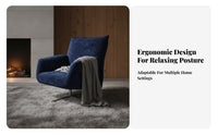 Comfortable Seating Petal Back Lounge Chair High-Density Foam Cushion Chenille Swivel Armchair Ergonomic Design Modern Single Sofa Chair Solid Structure for Readers, Homeowners, Renters, Balcony, Reading Nook, Bedroom, Home Office