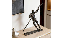 Abstract Boating Figure Modern Design Rower Figurine Minimalist Style Metal Punter Statue for Rowing Enthusiasts, Living Room, Display Cabinet, Office