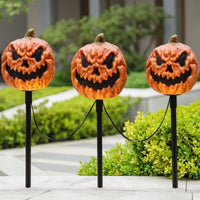 Pumpkin Stake Lights Light-up Jack-O'-Lantern Stake Lights Pumpkin Decoration with Stakes Battery-Operated Yard Decorations