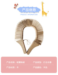 Snake Whip Rattle, Orff Percussion Instrument, Wooden Snake-Shaped Rattle for Children's Education
