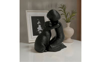 Human and Dog Sculpture Textured Man and Dog Sculpture 3D-Printed Figurine Matte Decor Cute for Shelf, Desk