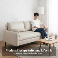 Modern Design Straight-Line 3-Seater Sofa Soft Upholstery Living Room Furniture Easy to Clean Couch High-Resilience Filling for Apartment Dwellers, Young Adults, Homeowners, Small Areas, Reception Area, Office