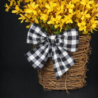Woven Basket Front Door Wreath, Summer Wreath Front Door, Artificial Forsythia Wreath Front Door, Door Wreath Hanging Spring