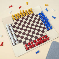 4 Player Chess Set Multiplayer Four Player Chess Set Beginner-Friendly Chessboard for Groups, Families