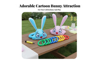 Inflatable Hare Hoop Toss Group Amusement Wearable Hoop Toss Hat Inflatable Hare Ears Game Safe for Children Easter Hare Game