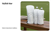 Waterproof Star Pattern Golf Club Cover Rotatable Number Label Golf Wood Headcover Scratch Protection Driver Wood Cover Padded Lining for Golfers, Adults, Women, Outdoor, Driving Range