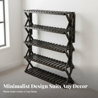 Space-Saving Foldable Shoe Rack Portable Multi-Tier Shoe Shelf Stable Structure Multi-Tier Bamboo Shelf Sturdy Construction for Apartment Dwellers, Homeowners, Entryway, Dorm Room, Small Areas, Hallway