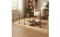 Black Iron Indoor Pet Barrier Panel Vertical Support Posts Freestanding Dog Barrier for Indoors