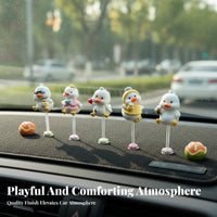 Cute Design Car Dashboard Duck Bobblehead Fun Travel Companion Shaking Head Duck Ornament Long-Lasting Resin Material for Drivers, Women