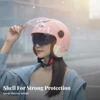 Half Shell Four-Season Use Motorbike Half Helmet Impact Resistant for Women, Adults, Daily Commuting, Street Biking, City Driving