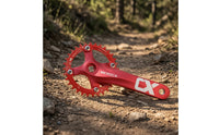 Mountain Bike Crankset Narrow-Wide Single Chainring Crankset Aluminium Alloy High Strength for Drivetrain Conversion