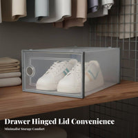Transparent Shoe Box Large Capacity Foldable Shoe Box Heavy Duty Clear Storage Bin for Footwear Collectors, Homeowners, Bedroom, Entryway, Dorm Room