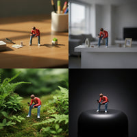 Miniature Man on Toilet Tiny 1:64 Scale Miniature Figurines Collectible 1:64 Scale Figure for Hobbyists
