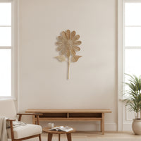 Rattan Sun-Shaped Flower Wall Hanging Handmade Rattan Wall Botanical Display Hanging Organic for Nursery