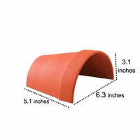 2 Pack Tortoise Hide and Terracotta Tortoise Hide, Arched Aquarium Caves and Hides with Feeding Basin, Porous Shelter for Turtle Tank
