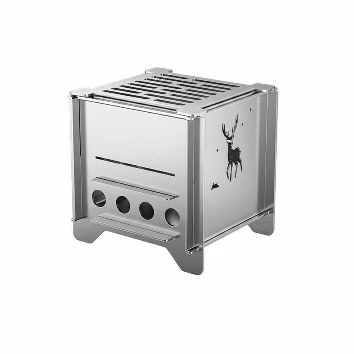 Mini Wood Combustion Burner Thickened Body Wood Combustion Heat Source-Resistant Campfire Grill for Campers, Tea