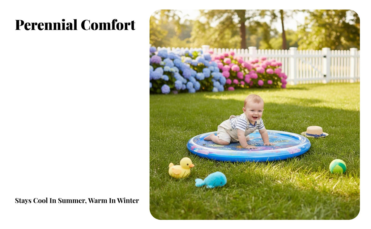 Leakproof Design Inflatable Water Mat Leak-Proof Tummy Time Water Mat Safe Material Infant Toy for Babies, Infants, Toddlers, Outdoor