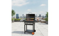 Heavy-Duty Charcoal Barbecue Grill with Side Shelves Food-Grade Charcoal Grill with Side Shelf Ergonomic Space-Saving for Patio