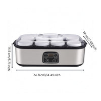 Transparent Lid Countertop Yogurt Appliance Silver Digital Yogurt Appliance Black Trim Timer Control
