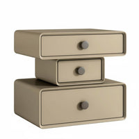 Modern Design Round End Table with Drawer Minimalist and design Nightstand Space-Saving Bedside Cabinet polished Rounded Edges for residents, Renters, Students, Bedroom, Guest Room, Office