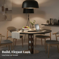 Light Luxury Aesthetic Round Pedestal Table Minimalist design Household Furniture Modern Design Space Saving for Apartment Dwellers, Homeowners, Business Owners, Dining Room, Kitchen, Home, morning dining corner