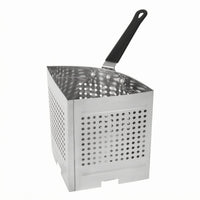 Vented Bottom Perforated Cooking Basket PVC-Coated Handle Straining Basket Hanging Hole Stainless Steel Colander Square Shape
