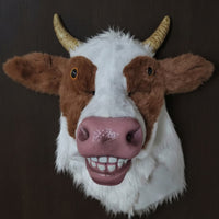 Soft-Textured Cattle Headgear Headpiece Novelty Cow Costume Hood Comfortable Headwear for Halloween, Cosplay, Stage Performances