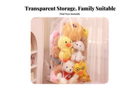 Transparent Design Clear Cylindrical Bag particle-resistantproof Plushie Organizer Large Capacity Toy Container Space Saving for Children, young children, Parents, play area, Nursery, Bedroom, Living Room