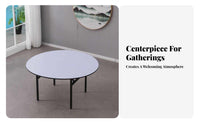 Large Round Folding Table Foldable Design Round Folding Table High Capacity for Hotel Managers, Businesses, Restaurants, Banquets, Wedding Venues