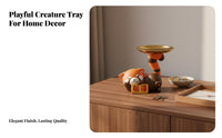 Red Panda Key Tray Cute Design Entryway Trinket Holder Creature Figurine Storage Dish Good for Gifting Cartoon Creature Statue