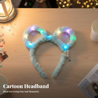Light-up Ear Headband Party Favor Glowing Ears Headband Glow Soft Ear Headwear for Kids, Girls, Theme Parks, Night Events, Concerts