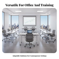 Folding Training Table Lockable Casters Folding Conference Table Space Saving Foldable Top Training Desk for Professionals, Event