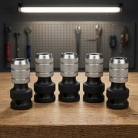 5 Pieces Knurled Telescopic Spring Sleeve Adapter Metal Impact Wrench Adapter Head Long-Lasting Power Tool Accessory High Strength