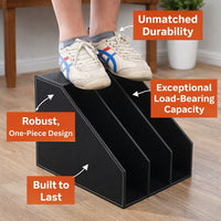 3 Tier File Organizer for Desktop, PU Leather Document Storage Rack for A4 Folders, Office Workspace Organization Tray
