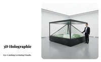 3D Holographic Display Cabinet Levitating Image Effect Pyramid Hologram Display Unit Unaided-Eye 3D Display Box for Commerce Shows, Retail Stores