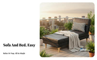Space-Saving Fold-extendable Ottoman Bed Foldable Sleeper Sofa Multi-Functional Design transformable Furniture Sturdy Frame for Apartment Dwellers, Guests, Students, Small Spaces, Living Room, Bedroom, RV
