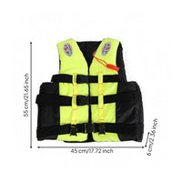 High-Visibility Adult Life Jacket Vest Sleeveless Padded Flotation Vest Black Trim Adjustable Life Jacket Ergonomic Design for Adults, Boating, Swimming, Drifting, Surfing