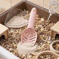 Mesh Sand Sifter for Hamster, Straight Handle, Small Animal Cage Cleaning Tool, 14.5cm x 5.5cm