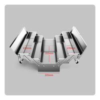 Three-Layer Tool Box Reflective Stainless Steel Tool Box Folding Metal Toolbox Rust Resistant Portable Organizer Easy to Clean