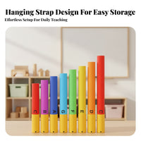 8 Pieces 8-Note Sound Tube Set Colorful Design Tuned Percussion Tubes Color Coded System Diatonic Scale Tubes for Preschoolers, Young Children