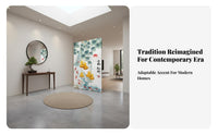 New Chinese design Folding Room separater Foldable Gourd-Shaped Cutcut-through Partition Movable Privacy Screen Freestanding for Interior Decorators, Office Workers, Entryway, Studio Apartment, Restaurant, showcase